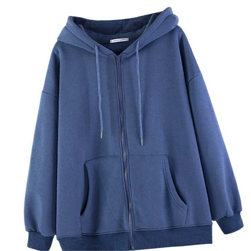 Drune Zip-up Oversized Solid Pocket Hooded Langarm Lose Baseball Jacke
