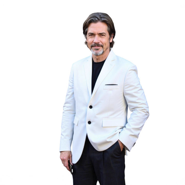 Herren nan taillierter Business-Blazer aus Stretchgewebe mit Brusttasche und schlanker Silhouette Drune
