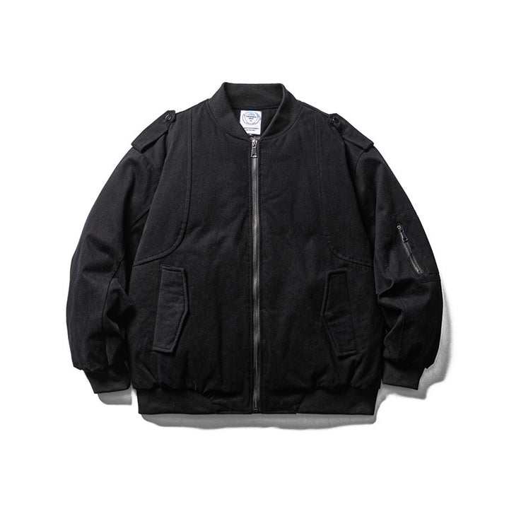 Herren Robuste Canvas-Bomberjacke mit Utility-Taschen und Rippbündchen Drune