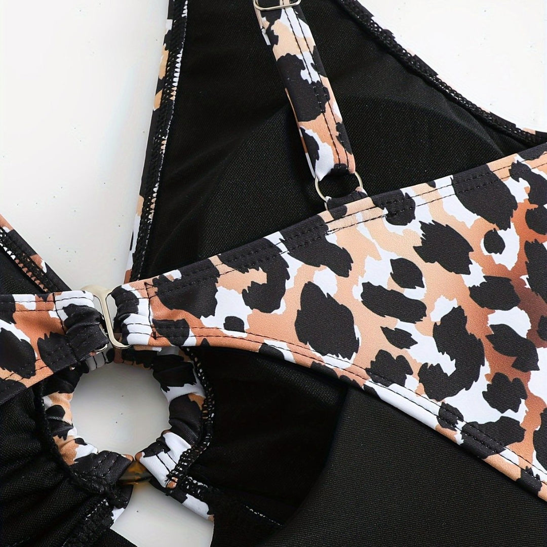 Damen Einteiliger Badeanzug mit Tiermuster Drune