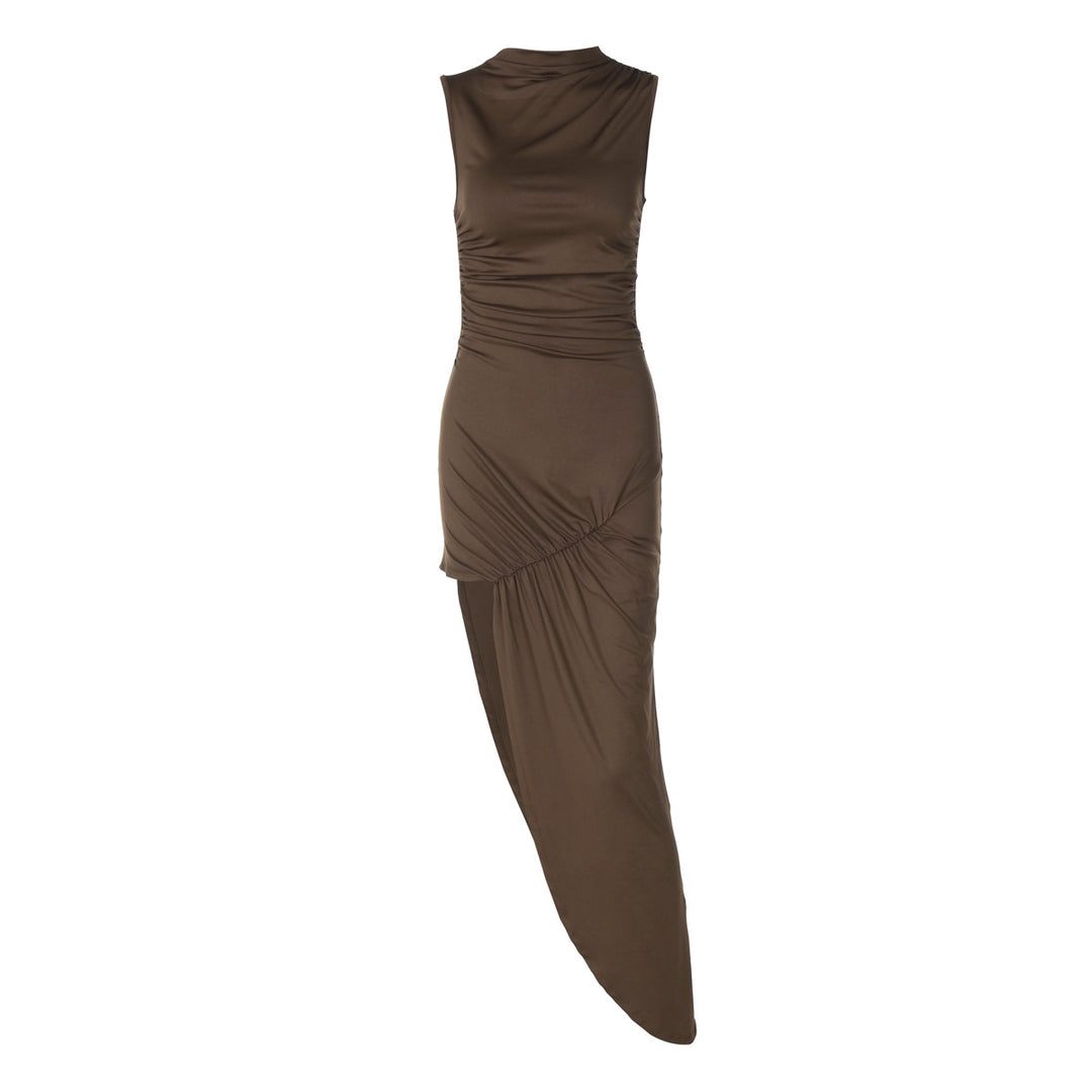 Damen Elegantes Wickelkleid mit asymmetrischem Saum Drune