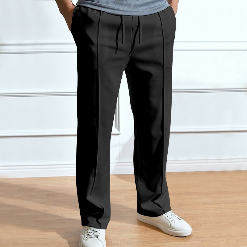 Herren Elegante Freizeithose mit bequemen Seitenstreifen und Gummizug Drune