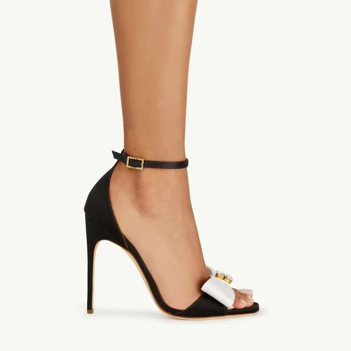 Damen Open-Toe High-Heeled Sandalen mit elegantem Schleifendetail Drune