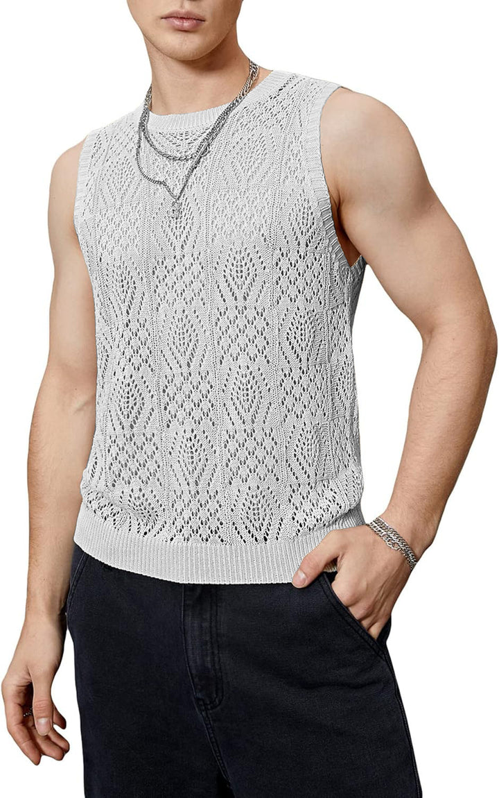 Herren Strickoberteil mit raffiniertem Lochmuster Drune