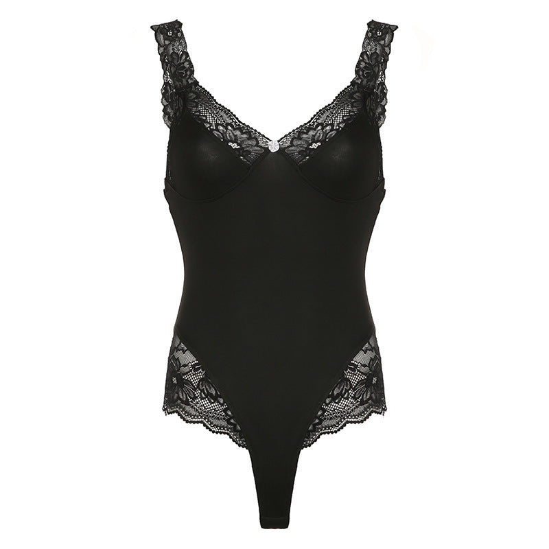Damen Body mit eleganter Spitzenverzierung und komfortablem Schnitt Drune