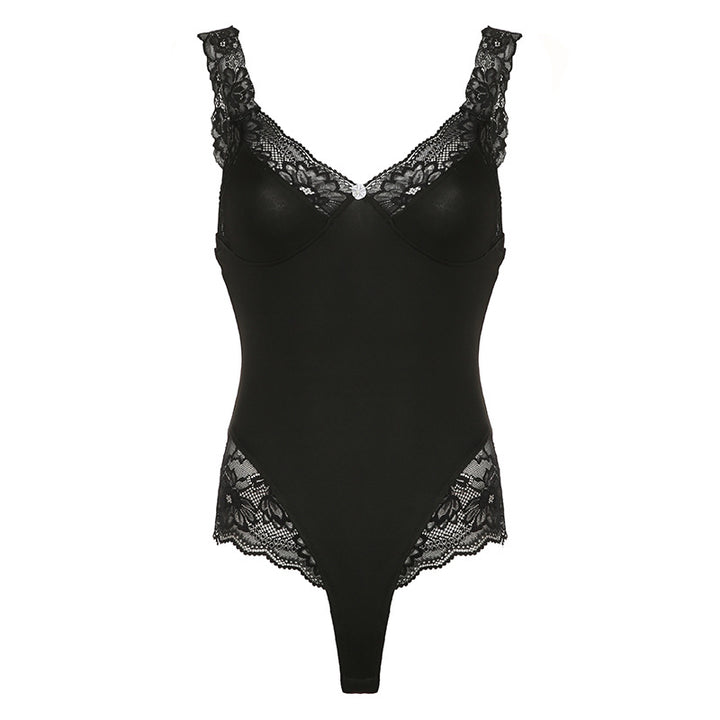 Damen Body mit eleganter Spitzenverzierung und komfortablem Schnitt Drune