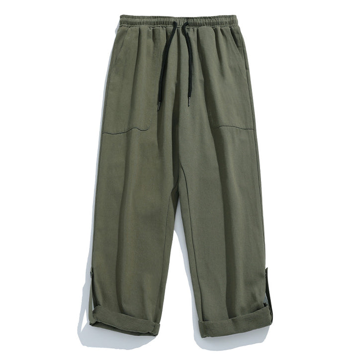 Unisex Weite Komfort-Hose im Utility-Palazzo‑Schnitt mit elastischem Bund und aufgesetzten Taschen Drune