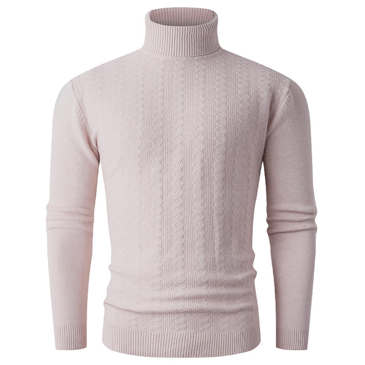 Herren Rollkragenpullover aus Feinstrick mit Zopfmuster und schmaler Silhouette Drune