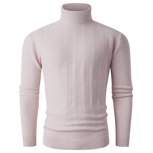 Herren Rollkragenpullover aus Feinstrick mit Zopfmuster und schmaler Silhouette Drune
