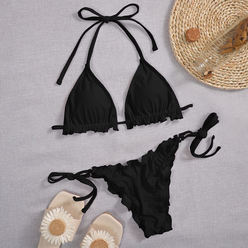 Damen Triangel-Bikini mit Rüschendetails Drune