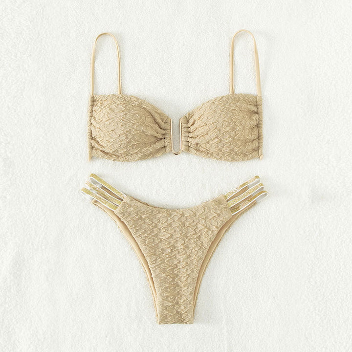 Damen Elegant gemustertes Bikini-Set mit raffinierten Akzenten Drune