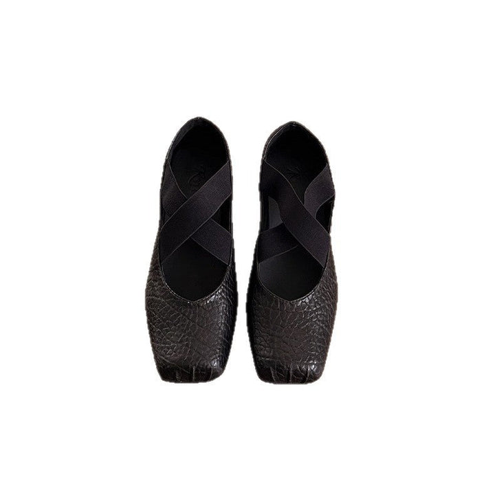 Damen Elegante Ballerinas mit dehnbarem Überkreuz-Riemen Drune