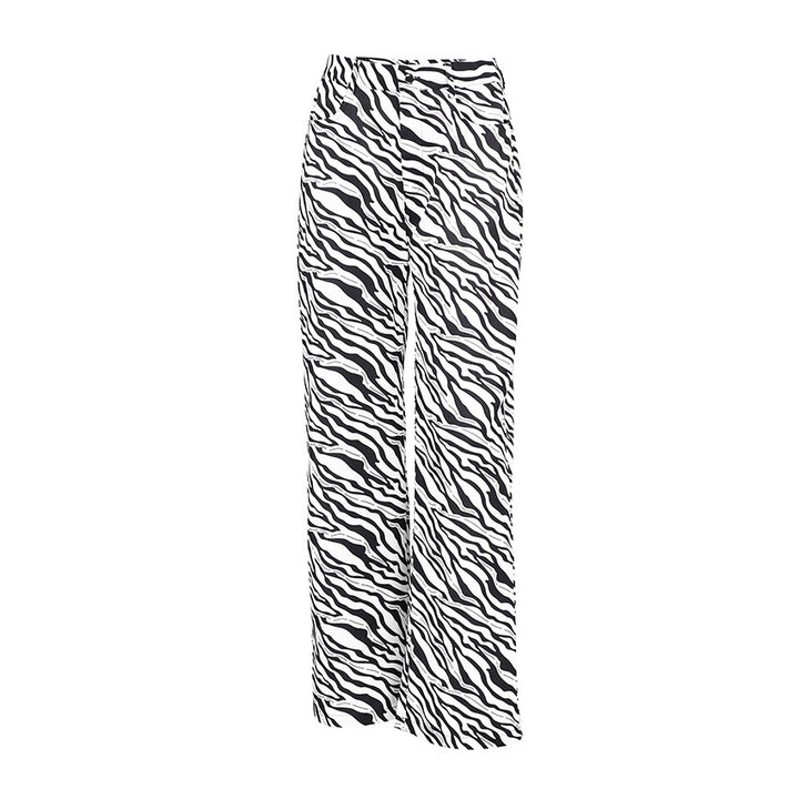 Damen weite Zebra-Print Palazzo-Hose Drune