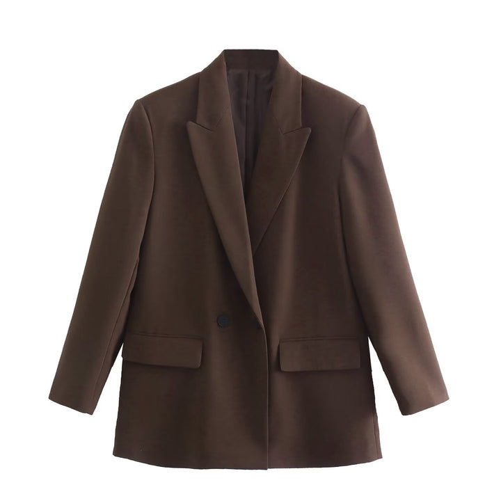 Damen nan taillierter Doppelreihiger Blazer mit schmalem Revers, aufgesetzten Pattentaschen und klarer Silhouette Drune