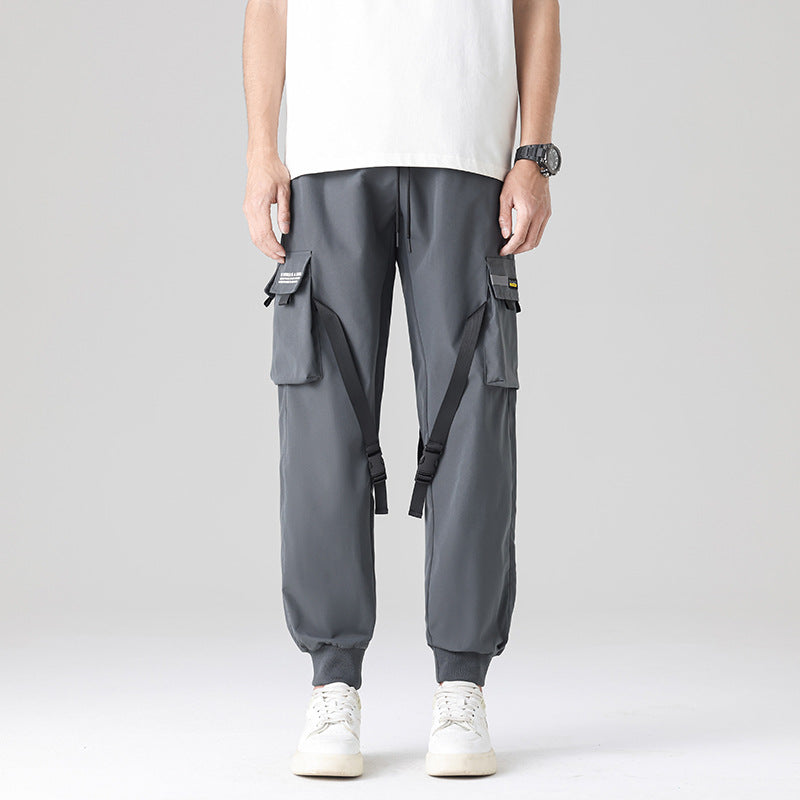 Herren Tech‑Utility Cargohose mit multifunktionalen Beintaschen, verstellbaren Gurtbändern & elastischen Bündchen Drune