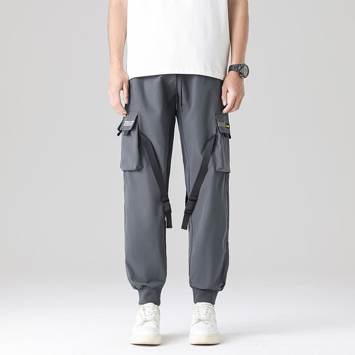 Herren Tech‑Utility Cargohose mit multifunktionalen Beintaschen, verstellbaren Gurtbändern & elastischen Bündchen Drune