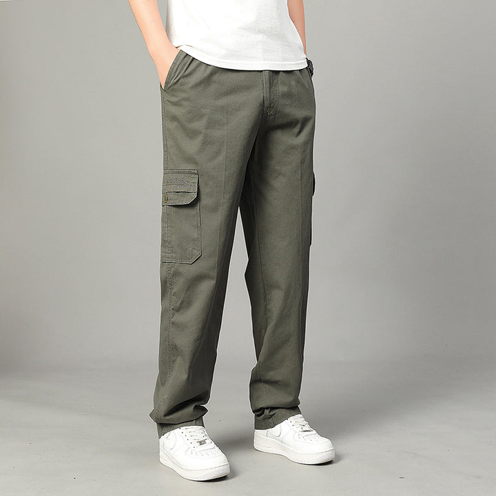 Men's  relaxed cargo pants with multi-pocket utility design and elastic waist Drune