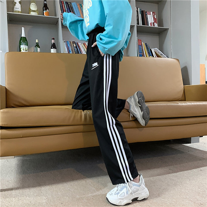 Damen Sportliche Freizeithose mit modernen Streifen Drune