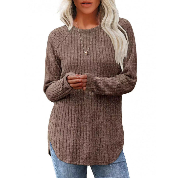 Damen lässiger Pullover mit geripptem Muster und weitem Schnitt Drune