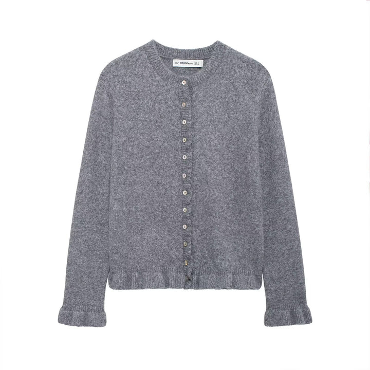 Damen elegante Strickjacke mit dekorativen Knöpfen Drune
