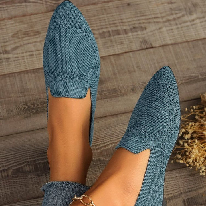 Damen bequeme Slipper mit atmungsaktivem Strickdesign Drune