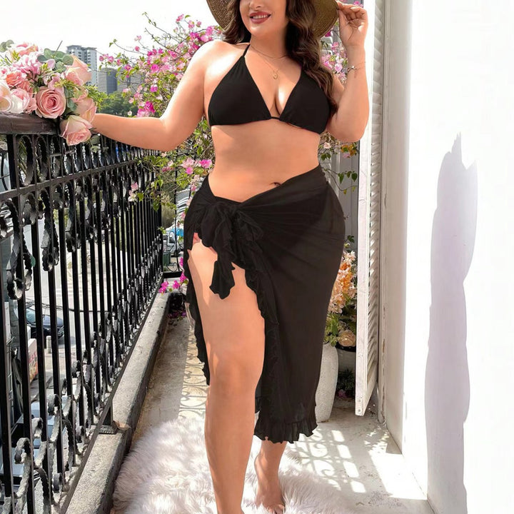 Damen eleganter Strandrock mit Rüschendetails Drune