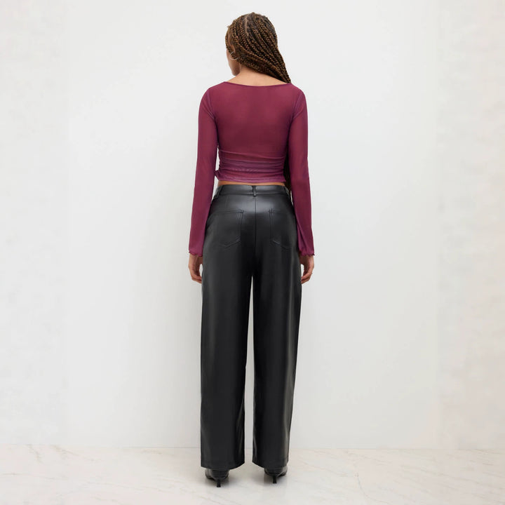 Damen Elegante Kunstlederhose Drune