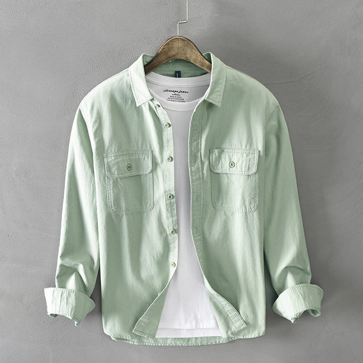 Herren Lässige Hemdjacke mit Brusttaschen Drune