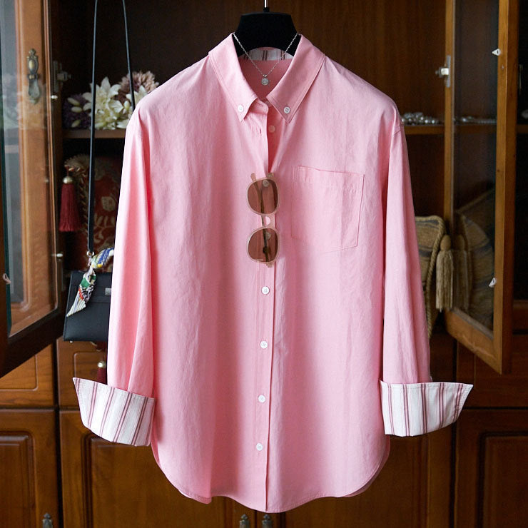 Damen Modische Bluse mit feinen Streifen Drune