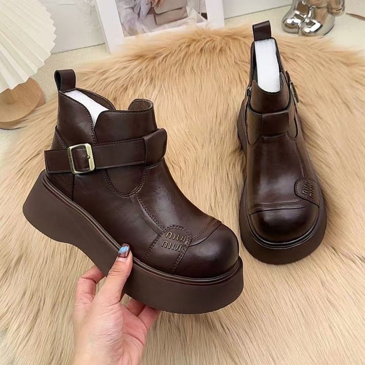 Damen Stilvolle Leder-Boots mit Kuschelfutter Drune