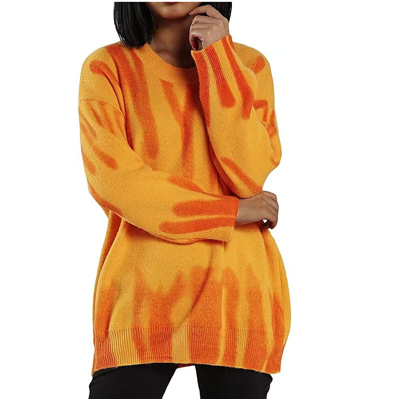 Damen Großer lockerer Pullover im modernen Farbverlauf Drune