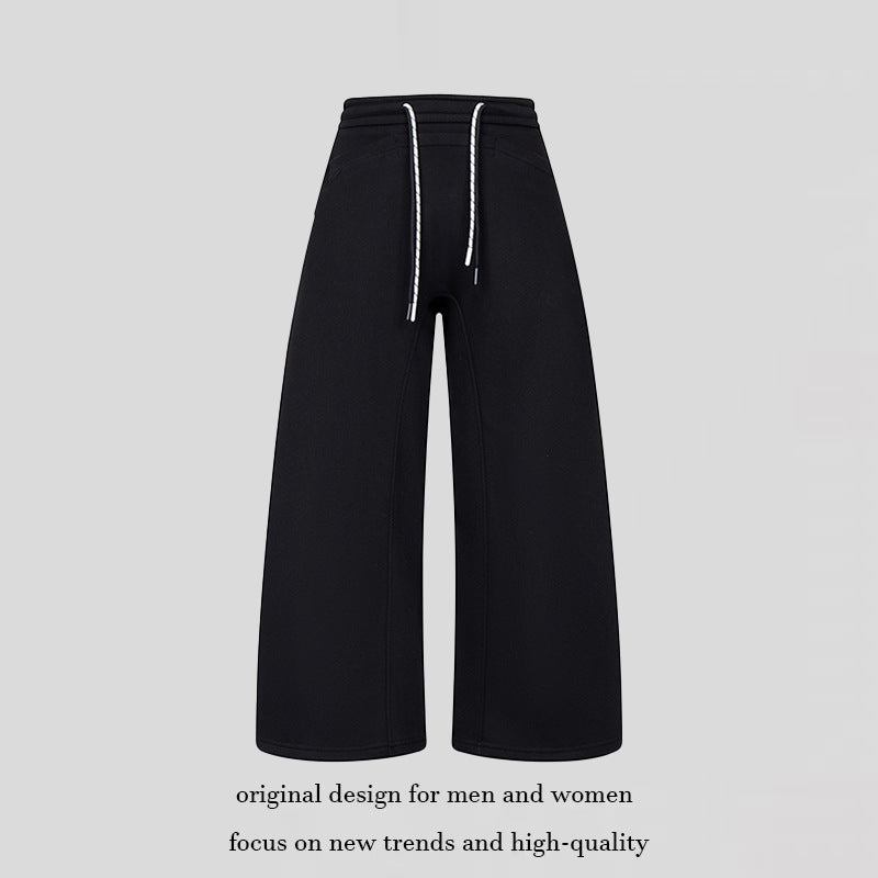 Damen Culotte-Sweatpants mit hohem Bund, Kordelzug und weitem Bein Drune