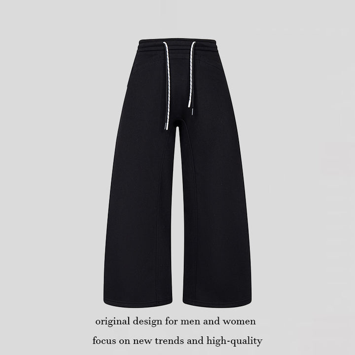 Damen Culotte-Sweatpants mit hohem Bund, Kordelzug und weitem Bein Drune