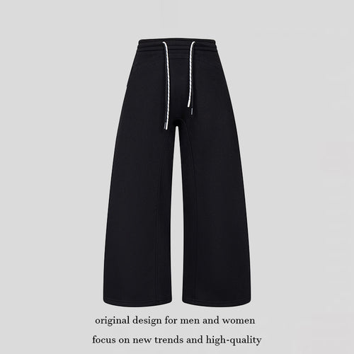 Damen Culotte-Sweatpants mit hohem Bund, Kordelzug und weitem Bein Drune