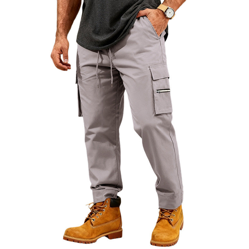 Herren Funktionale Cargo-Jogginghose mit Kordelzug, Reißverschlusstasche und Bündchen Drune
