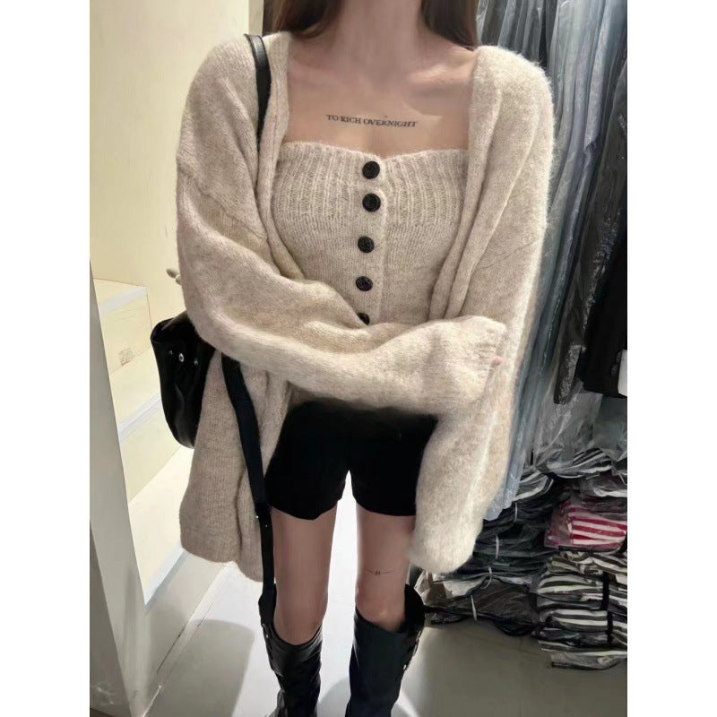 Damen Strickjacke mit Knopfdetail und weitem Schnitt Drune