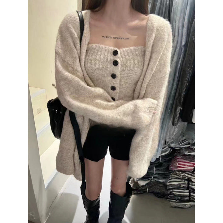 Damen Strickjacke mit Knopfdetail und weitem Schnitt Drune