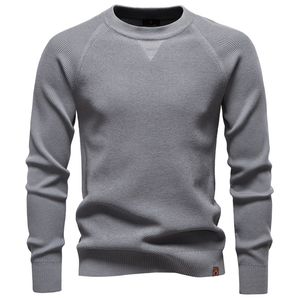 Herren nan mitteldicker Struktur-Strickpullover mit Raglanärmeln und Rippenbündchen Drune