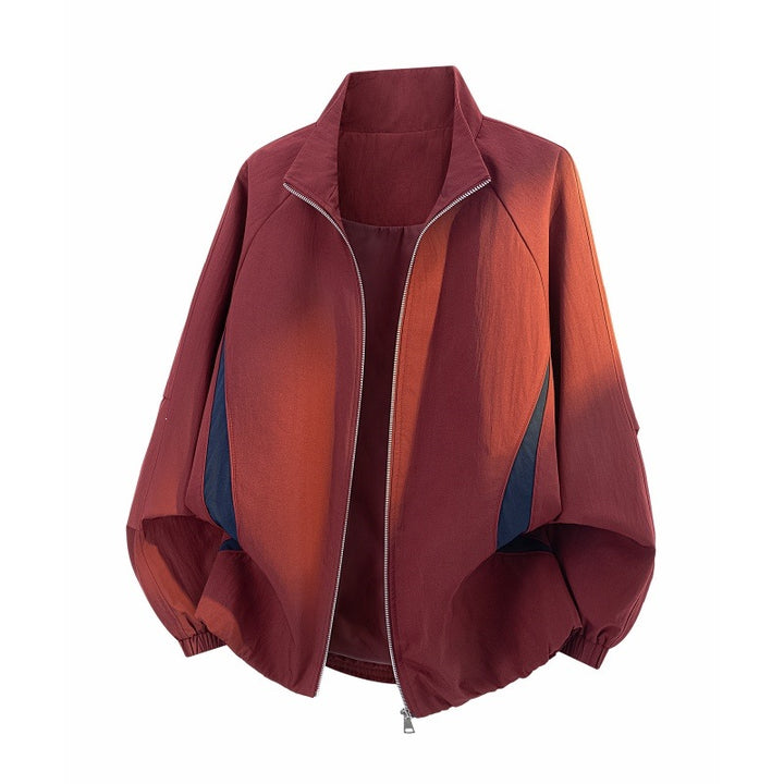 Damen Leichte Oversize Übergangsjacke mit Raglanärmeln, Reißverschluss und Kontrasteinsätzen Drune