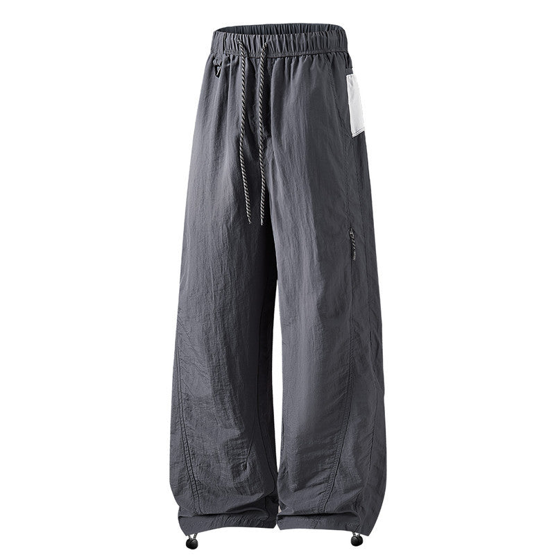 Herren Weite Cargo-Freizeithose mit elastischem Bund, Tunnelzug und Reißverschlusstaschen Drune
