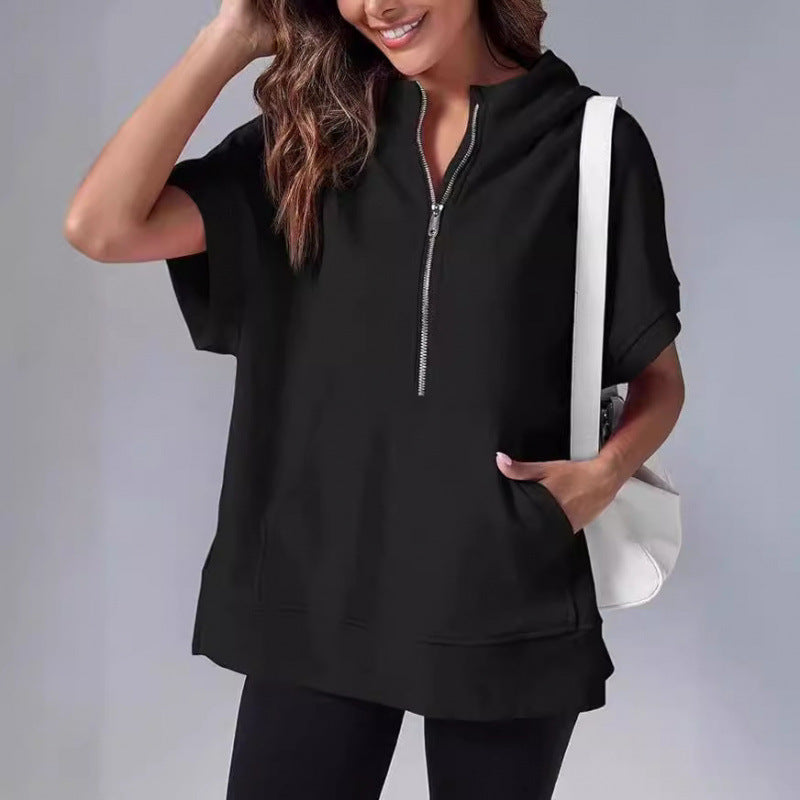 Damen Lässiger Kapuzenpullover mit Reißverschluss und praktischen Taschen Drune