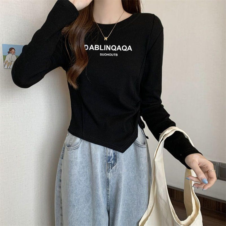 Damen Langarmshirt mit kreativem Druck und lässigem Schnitt