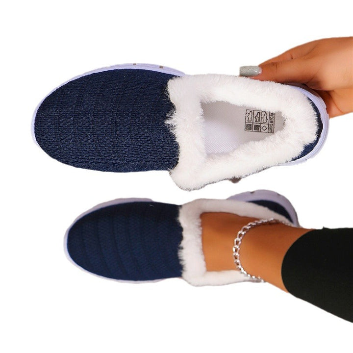 Damen Fleecegefütterte Strick-Slipper-Sneaker mit flexibler EVA-Sohle Drune