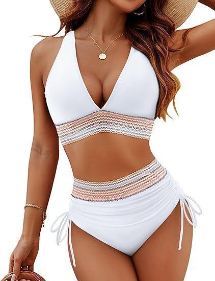 Damen Hochtailliertes Bikini-Set mit verstellbaren Trägern Drune