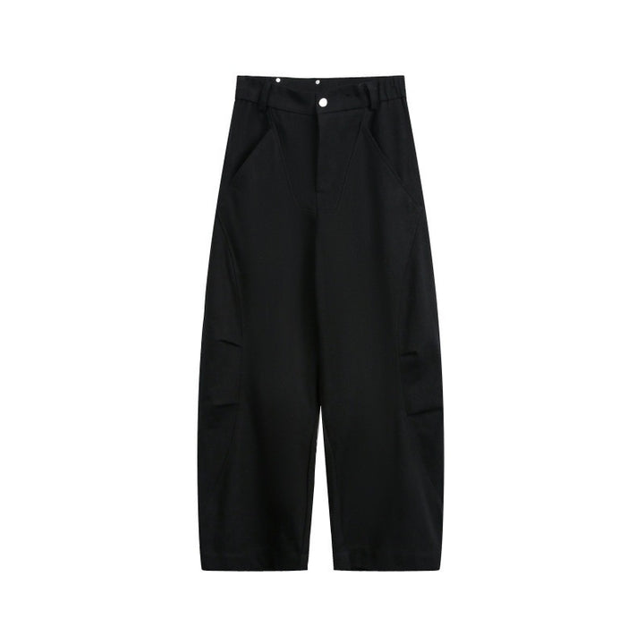 Unisex Weite Cropped-Cargohose mit hoher Taille und Utility-Taschen Drune
