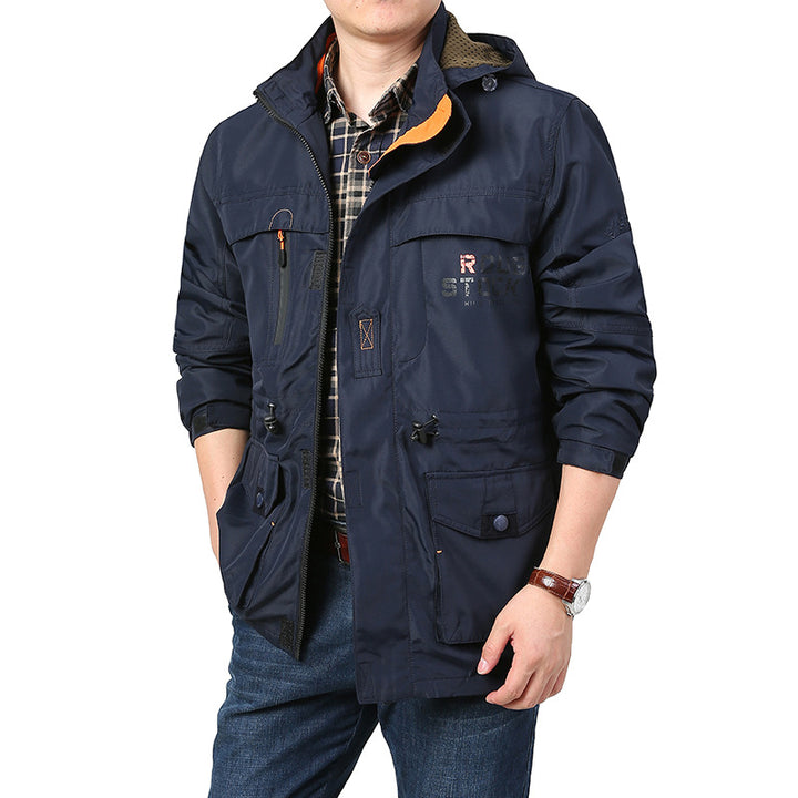 Herren Funktionsjacke mit verstellbarem Kapuzendesign Drune
