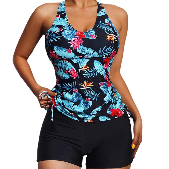 Damen Tankini-Set mit floralem Design und sportlichen Shorts Drune