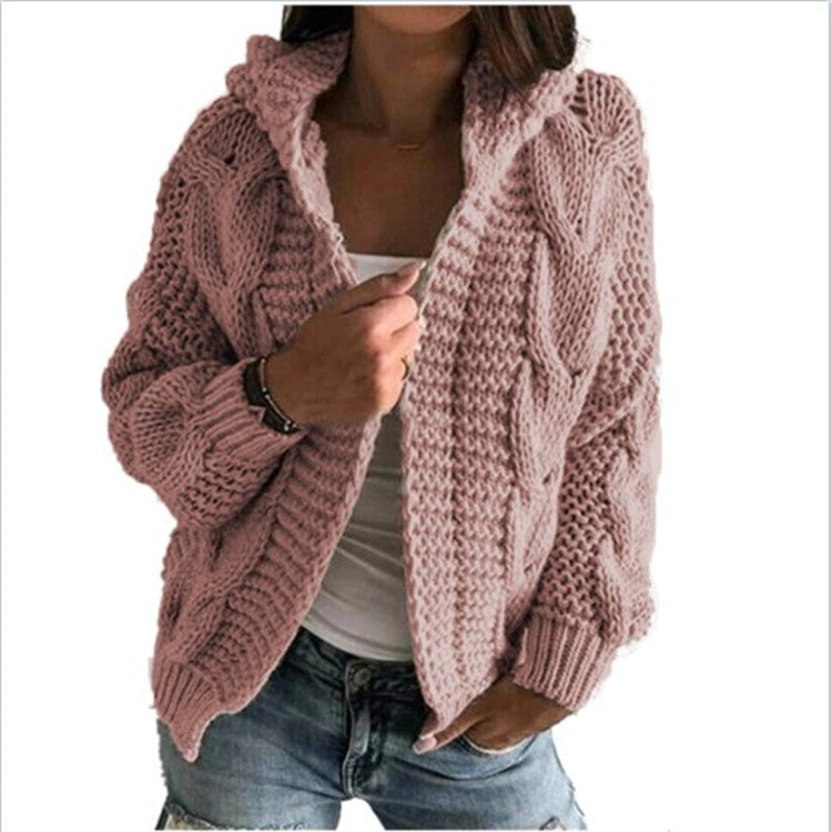 Damen Grobstrickcardigan mit offenem Kragen und voluminösen Ärmeln Drune