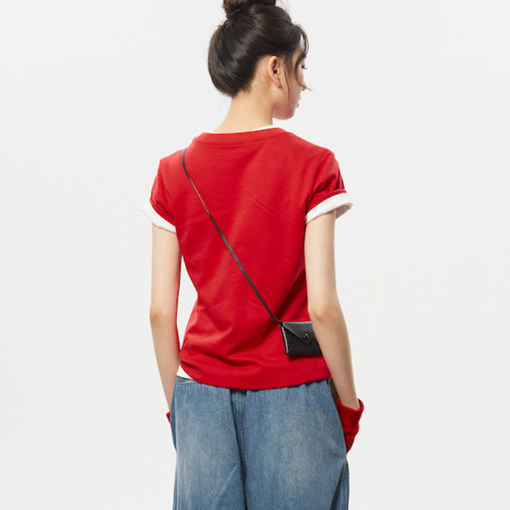Damen lässiges T-Shirt mit modernem Schnitt Drune