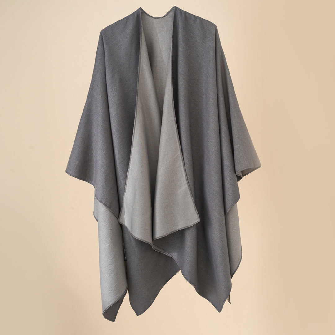 Damen Wohlfühl-Poncho aus weichem Wollmix mit elegantem Schnitt Drune